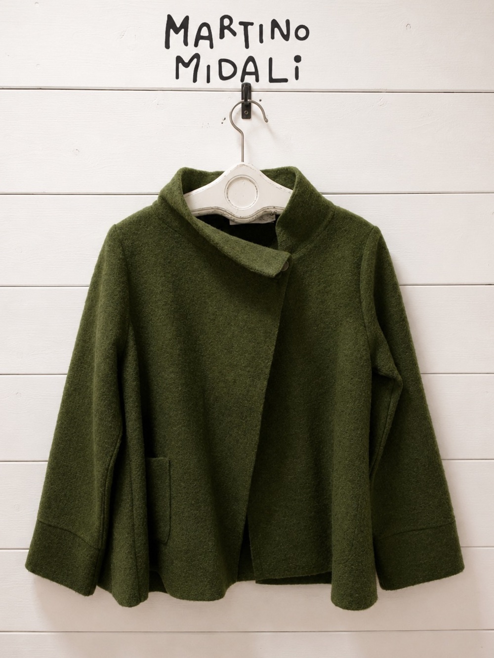 Martino Midali Olive Wool Blend Jacket – Size L